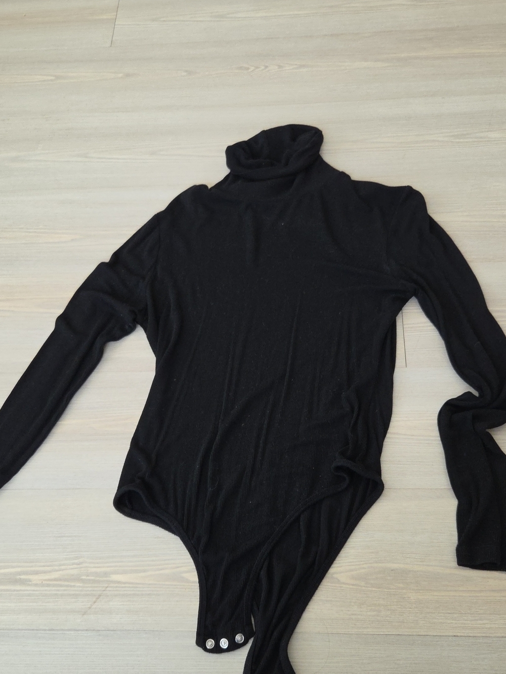 ReoRia Black Long-Sleeve Turtleneck Bodysuit